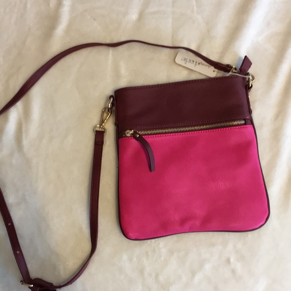 Cross body burgundy/pink bag